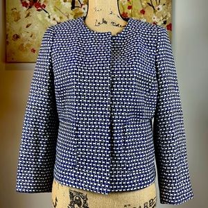 J Crew Midnight Tweed Cropped Blazer Jacket Size